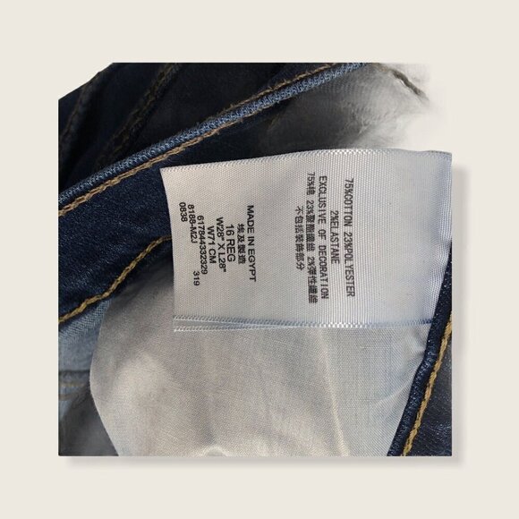 Levis 511 Slim Jeans Girls Size 16R Dark Blue Wash High Rise W28 L28 - Picture 9 of 9